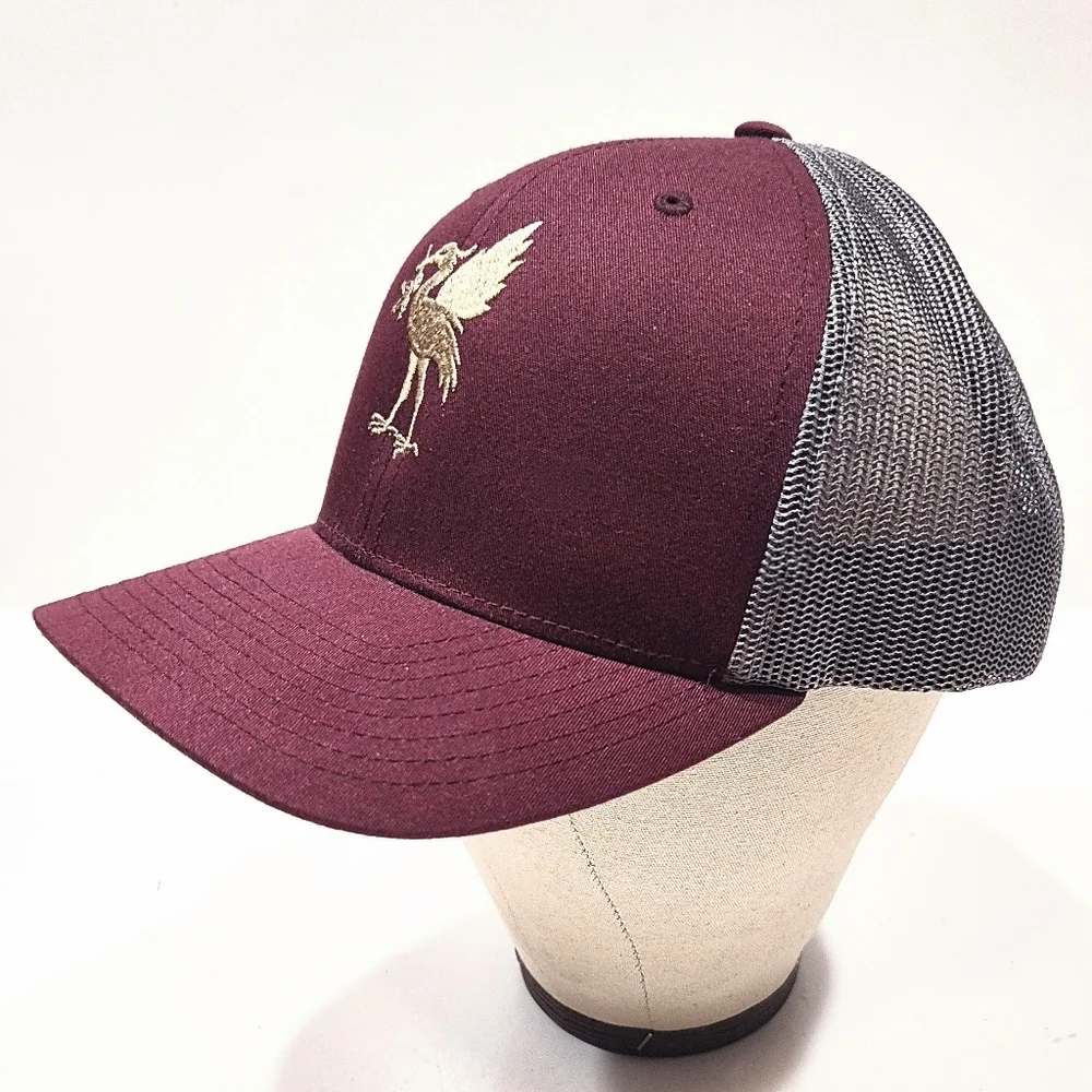 Liverpool FC Liver Bird Trucker Hat Burgundy Mesh Snapback Soccer Football Cap